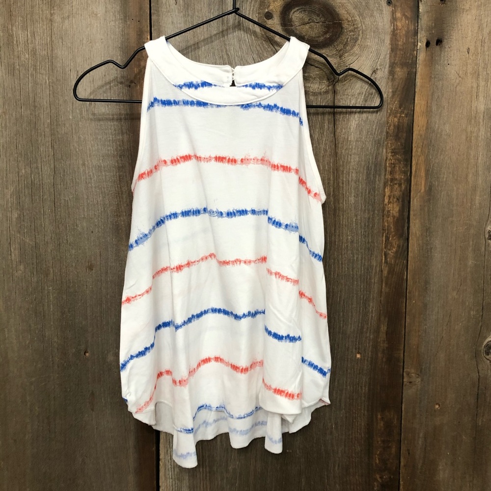 Old Navy Red Blue Striped Tank Top in White Size XXL 16